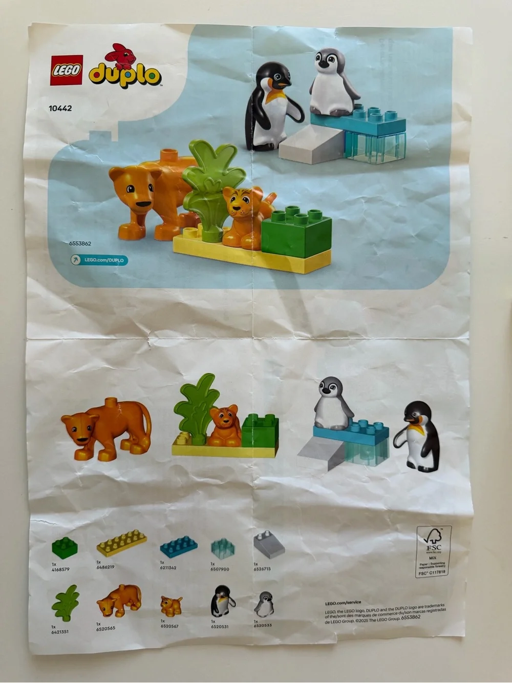 Lego Duplo Wild Animal Families: Penguins & Lions for 2 years plus-all 10 pieces
